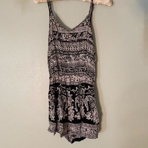 Black and White Strappy Romper